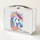 Aangepaste naam Lunchbox, Unieke Eenhoorn Design F (Voorkant)