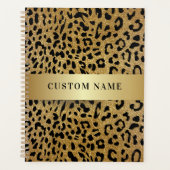 Aangepaste Naam Luxe Luipaard Dierenprint Planner (Voorkant)