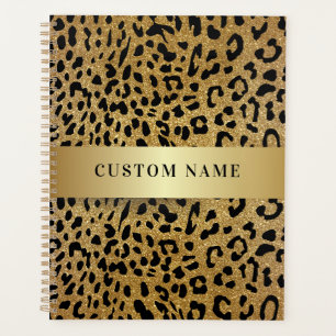 Aangepaste Naam Luxe Luipaard Dierenprint Planner