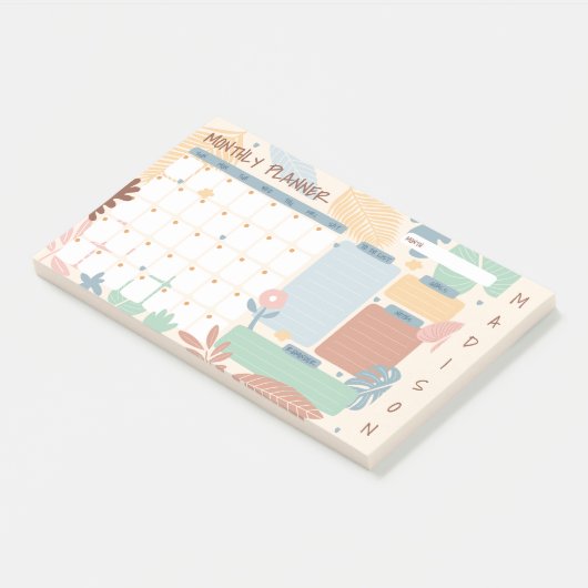 Aangepaste naam Maandplanner Post-it® Notes (Schuin)