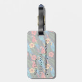 Aangepaste naam Macaw en Hibiscus Pattern Bagagelabel (Achterkant verticaal)