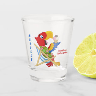 Aangepaste naam Macaw en tekstglas Shot Glas
