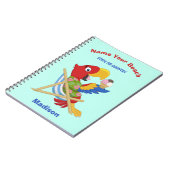 Aangepaste naam Macaw, tekst en kleur van vak Maca Notitieboek (Linkerzijde)