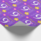 Aangepaste naam Maddison 9e verjaardag Cadeaupapier (Hoek)