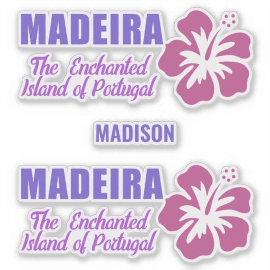 Aangepaste naam Madeira Sticker (Voorkant)