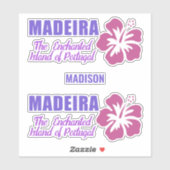 Aangepaste naam Madeira Sticker (Vel)