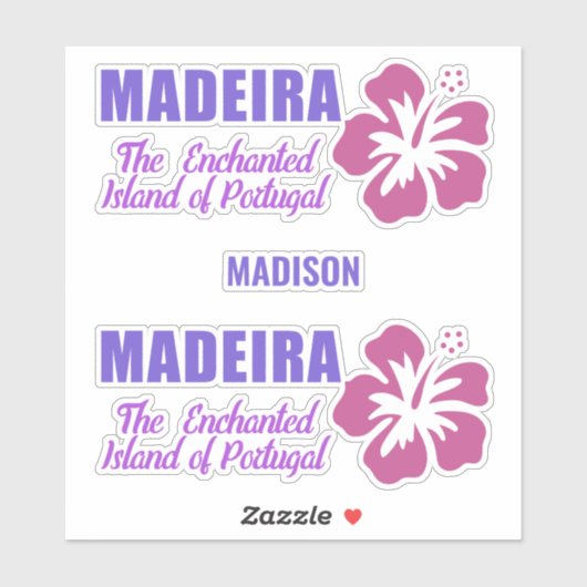 Aangepaste naam Madeira Sticker (Vel)