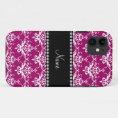 Aangepaste naam magenta roze witte vocht Case-Mate iPhone case (Achterkant (horizontaal))