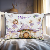 Aangepaste Naam Magic Fairies Paarse Tuin Accent Kussen