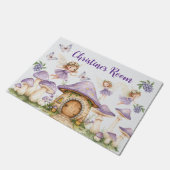 Aangepaste Naam Magic Fairies Paarse Tuin Deurmat (Schuin)
