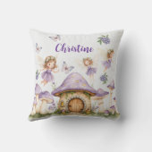 Aangepaste Naam Magic Fairies Paarse Tuin Kussen (Achterkant)