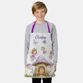 Aangepaste Naam Magic Fairies Paarse Tuin Schort (Gedragen)