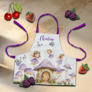 Aangepaste Naam Magic Fairies Paarse Tuin Schort