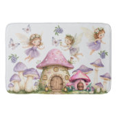 Aangepaste Naam Magic Fairies Roze Paddenstoelen Badmat (Voorkant)