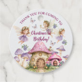 Aangepaste Naam Magic Fairies Roze Paddenstoelen V Bedankjes Labels (Voorkant)