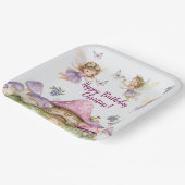 Aangepaste Naam Magic Fairies Roze Paddenstoelen V Papieren Bordje (Gebogen)