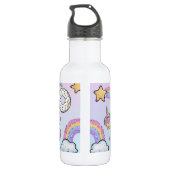 Aangepaste Naam Magische Eenhoorn, Regenboog & Ste Waterfles (Achterkant)