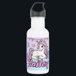 Aangepaste Naam Magische Eenhoorn, Regenboog & Ste Waterfles<br><div class="desc">Unicorn Kind roestvrijstalen waterfles,  cadeau voor meisje die houdt van eenhoorns,  terug naar school waterfles.</div>