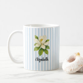 Aangepaste naam Magnolia-schildering Nautical stre Koffiemok