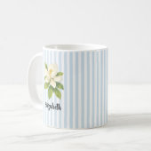 Aangepaste naam Magnolia-schildering Nautical stre Koffiemok (Voorkant links)