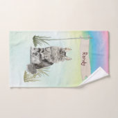 Aangepaste naam Maine Coon Cat Pet Bad Handdoek (Handdoek)