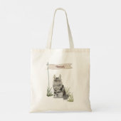 Aangepaste naam Maine Coon Cat Pet Canvas tas (Achterkant)