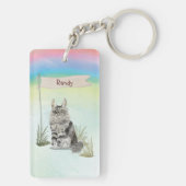 Aangepaste naam Maine Coon Cat Pet Sleutelhanger (achterkant)