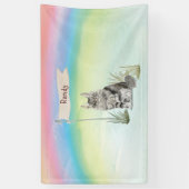 Aangepaste naam Maine Coon Cat Pet Spandoek (Verticaal)