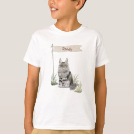 Aangepaste naam Maine Coon Cat Pet T-shirt