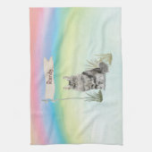 Aangepaste naam Maine Coon kat huisdier Theedoek (Verticaal)