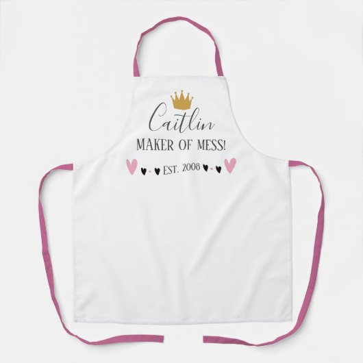 Aangepaste naam Maker van rommelige bakker Schort (Voorkant)