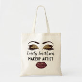Aangepaste naam Makeup Artist Kiss Lips Skin Gold  Tote Bag (Voorkant)