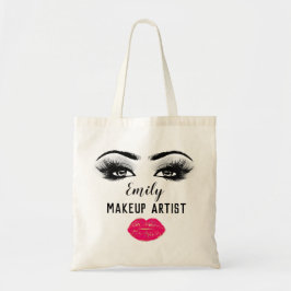 Aangepaste naam Makeup Artist Pink Kiss Bride Lash Tote Bag