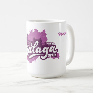 Aangepaste naam Malaga Spanje Koffiemok
