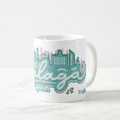 Aangepaste naam Malaga Spanje Koffiemok (Voorkant rechts)