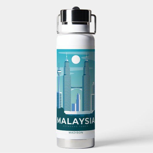 Aangepaste naam MALAYSIA Waterfles (Achterkant)