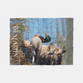Aangepaste naam Mallard Ducks Fleece Deken (Voorkant (Horizontaal))