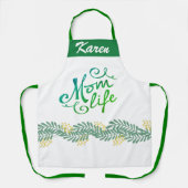 Aangepaste Naam Mam Leven Gepersonaliseerde Chef V Schort (Voorkant)
