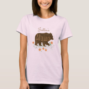 Aangepaste naam Mama Beer T-shirt