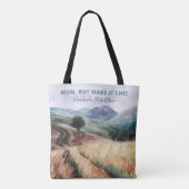 Aangepaste Naam Mama Quote Waterverf Chic Blauw Ge Tote Bag (Achterkant)