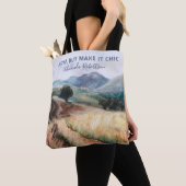 Aangepaste Naam Mama Quote Waterverf Chic Blauw Ge Tote Bag (Dichtbij)