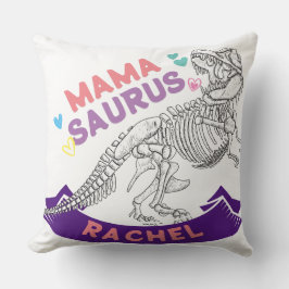 Aangepaste naam Mamasaurus Moeder Trex Dino Grappi Kussen