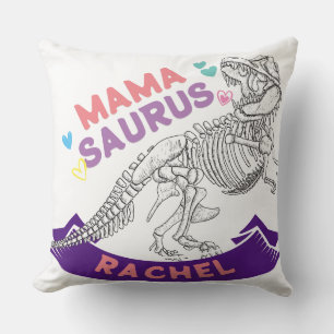 Aangepaste naam Mamasaurus Moeder Trex Dino Grappi Kussen