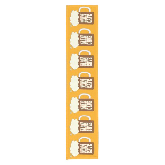 Aangepaste naam Man Cave Bier Mok Patroon Korte Tafelloper (Voorkant)