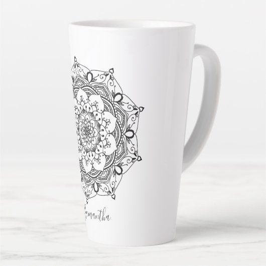 Aangepaste naam Mandala Latte Mok (Rechterhoek)