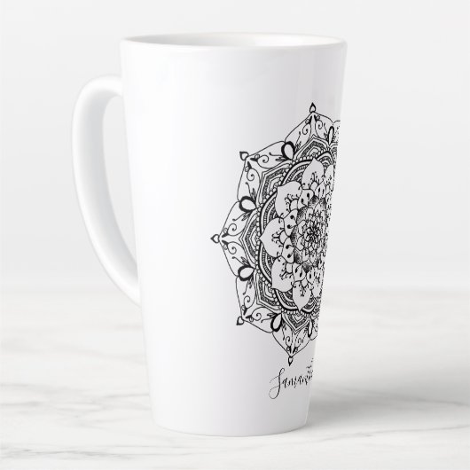 Aangepaste naam Mandala Latte Mok (Linkerhoek)