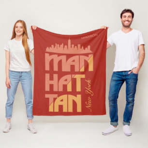 Aangepaste naam Manhattan New York Fleece Deken