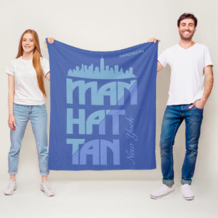 Aangepaste naam Manhattan New York Fleece Deken