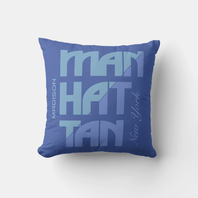 Aangepaste naam Manhattan New York Kussen (Voorkant)