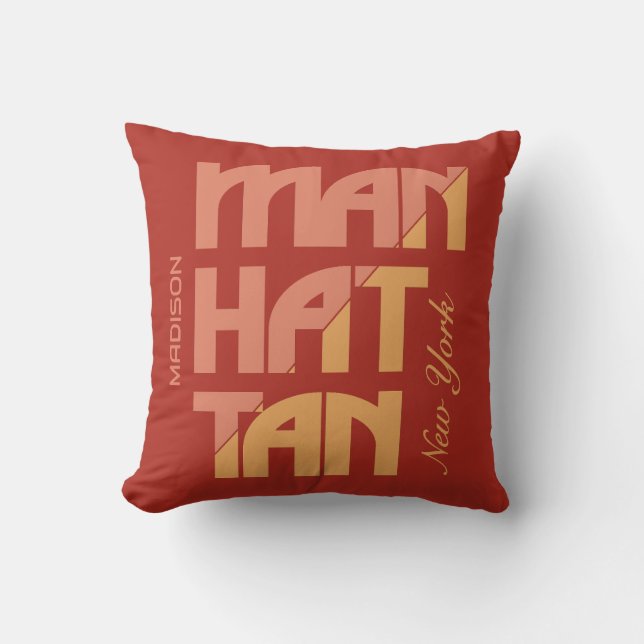 Aangepaste naam Manhattan New York Kussen (Voorkant)